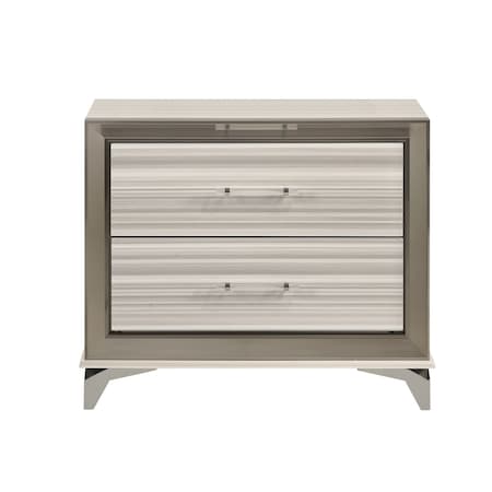 Global Furniture Usa Modern  Zebra Zambrano White Nightstand 2518